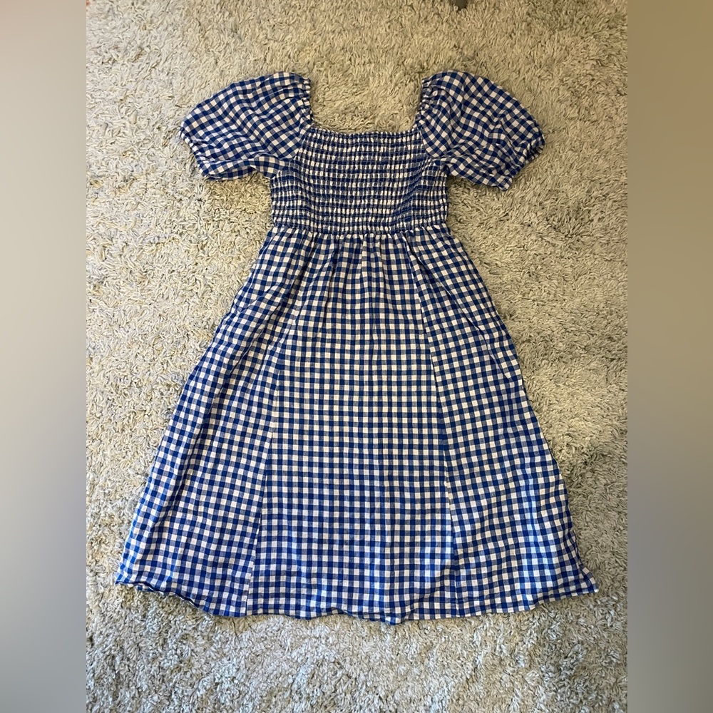 Boden Petite Puff Sleeve Gingham Dress